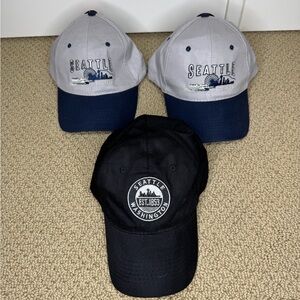 Seattle Washington Hats Caps Strap Bundle of 3